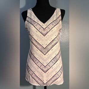 Maurices Cream and Navy Chevron V-Neck Camisole